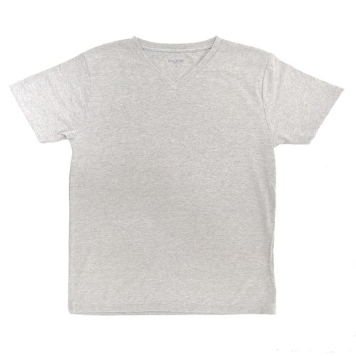CAMISETA CUELLO V GRIS JASPE