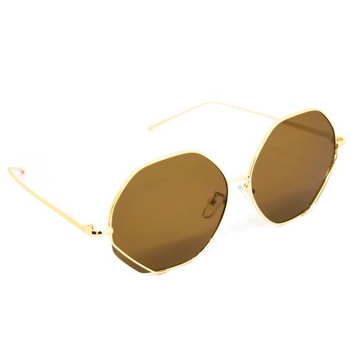 GAFA RECTANGULAR FILO DORADO MARRÓN