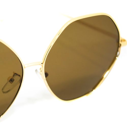 GAFA RECTANGULAR FILO DORADO MARRÓN