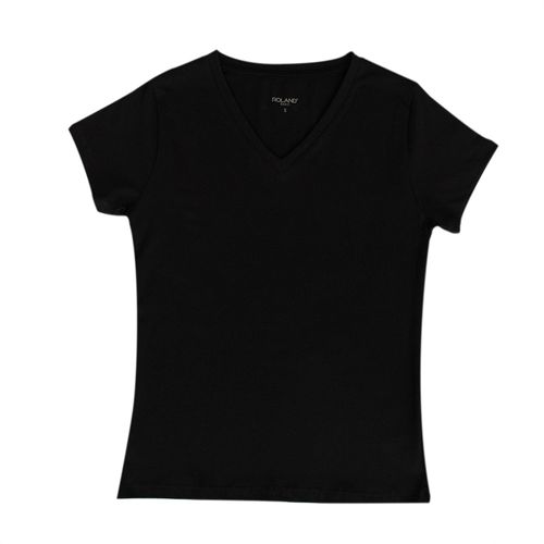 CAMISETA CUELLO V NEGRO