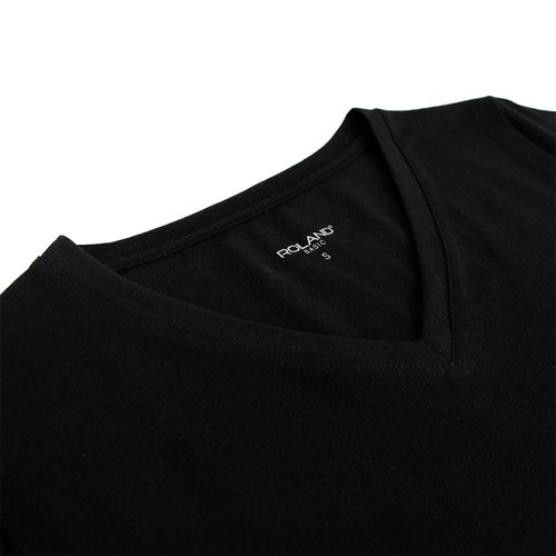 CAMISETA CUELLO V NEGRO