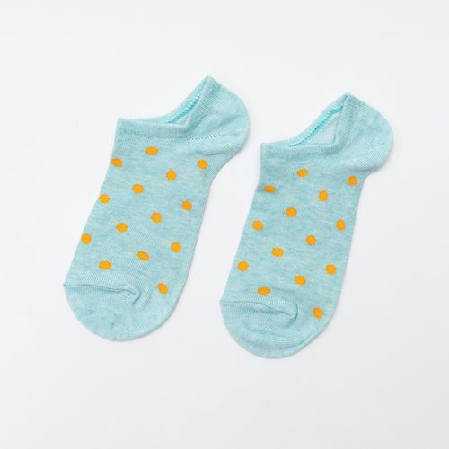 MEDIAS TALONERA LISA PUNTOS CELESTE, AMARILLO, ROSADO