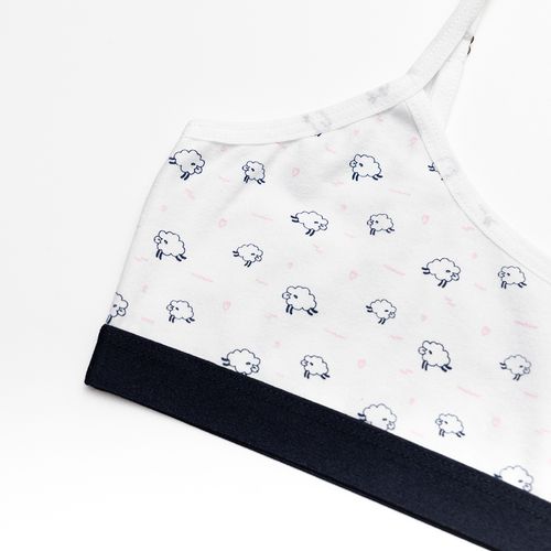 TOP BACK TO SCHOOL ANIMALITO AZUL, JASPE, BLANCO