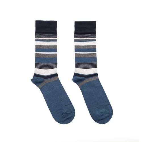 MEDIA CASUAL CABALLERO SIN COSTURA AZUL, GRIS