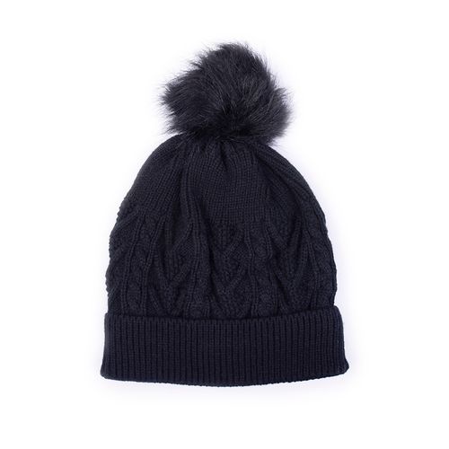 GORRO POMPON NEGRO