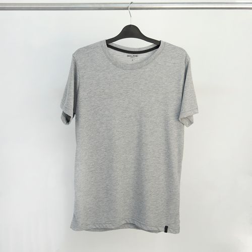 CAMISETA CUELLO REDONDO GRIS JASPE CLARO