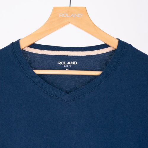 CAMISETA CUELLO V AZUL MARINO