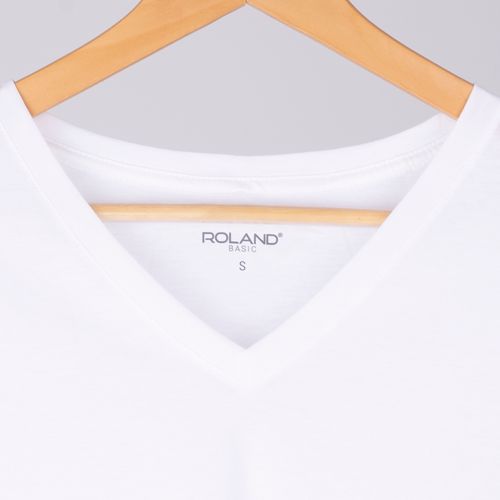 CAMISETA CUELLO V PIMA BLANCO
