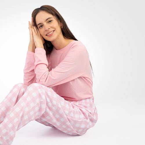 PIJAMA CONJUNTO LETRAS ROSA