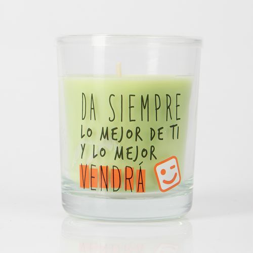 VELA VASO PERFUMADA MENSAJE SIEMPRE