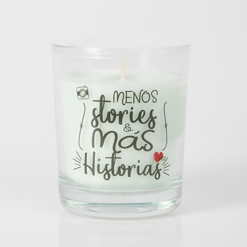 VELA VASO PERFUMADA MENSAJE STORIES