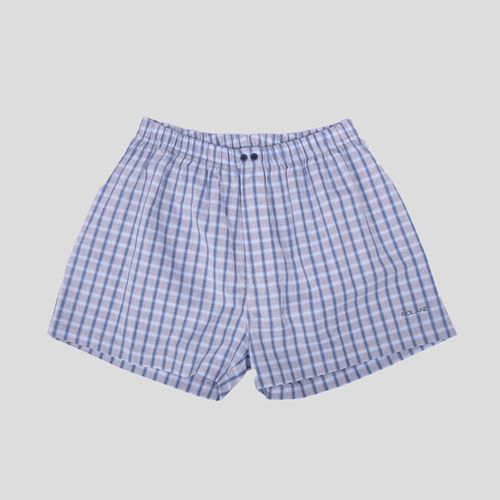 BOXER PLANO CUADROS GRIS CLARO, AZUL