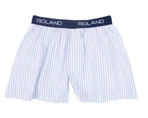 BÓXER PLANO ELASTICO VISTO FRANJAS BLANCO CELESTE