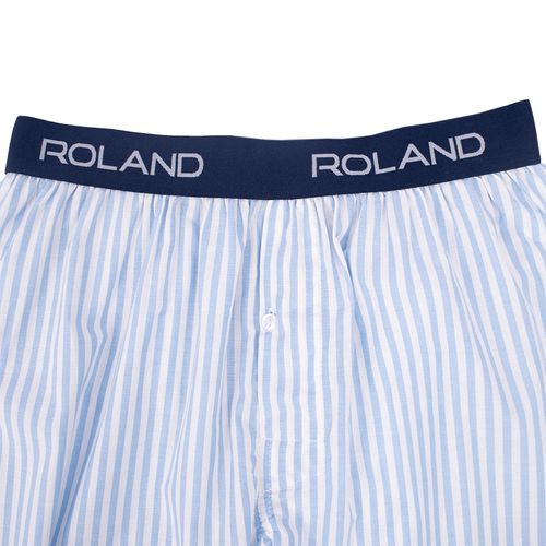 BÓXER PLANO ELASTICO VISTO FRANJAS BLANCO CELESTE