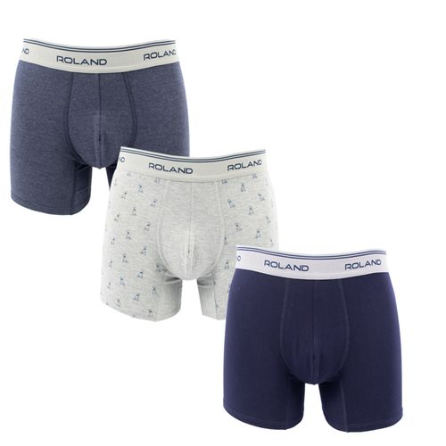 BOXER PRINT ELASTICO VISTO GRIS JASPE, AZUL JASPE, MARINO