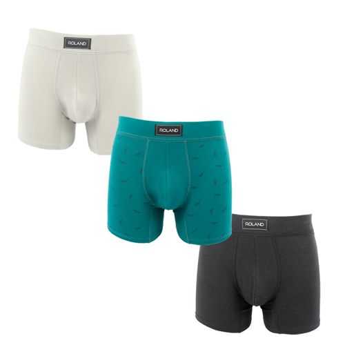 BÓXER ELASTICO RECUBIERTO ALGODÓN VERDE CERAMICA, PLOMO STONE, NEGRO