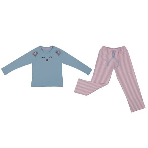 PIJAMA CONJUNTO MANGA LARGA+PANTALÓN  OJOS CELESTE
