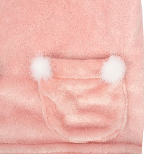 PIJAMA POLAR CONJUNTO MANGA LARGA + PANTALÓN  BOLSILLOS ROSADO
