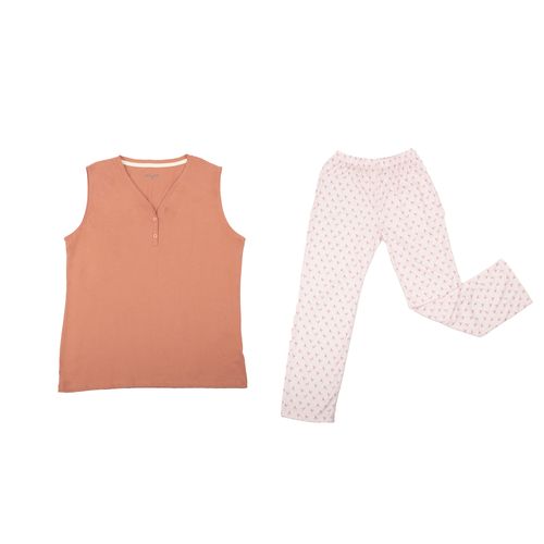 PIJAMA CONJUNTO MANGA CORTA, PANTALÓN  VINCHA NARANJA