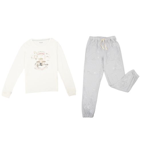 PIJAMA CONJUNTO MANGA LARGA, PANTALÓN  CIRCUS CRUDO