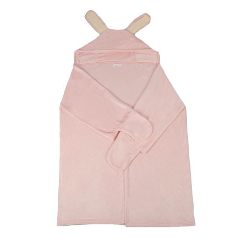 PIJAMA SALIDA DE CAMA MAPACHE POLAR ROSA