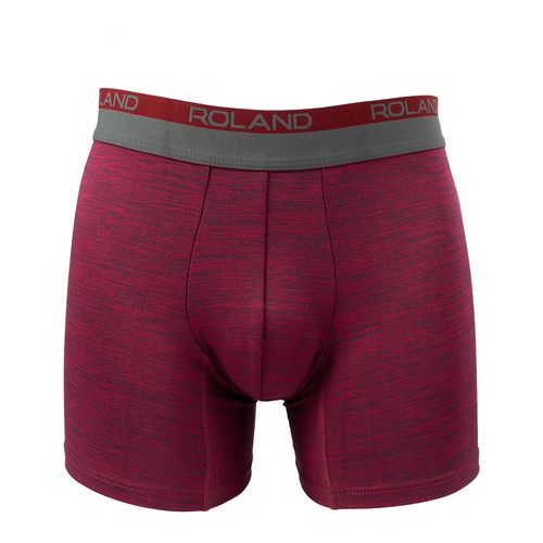 BOXER ELASTICO VISTO MICROFIBRA PIERNA MEDIA VINO JASPE, GRIS RAYAS. VINO