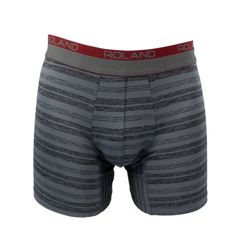 BOXER ELASTICO VISTO MICROFIBRA PIERNA MEDIA VINO JASPE, GRIS RAYAS. VINO