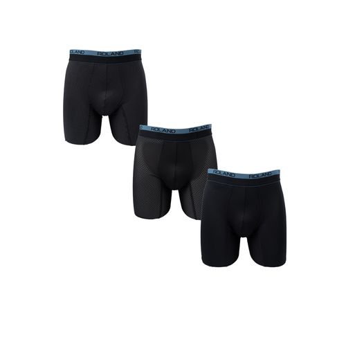 BOXER ELASTICO VISTO PIERNA LARGA MICROFIBRA NEGRO, NEGRO PERFORADO, NEGRO TEXTURA