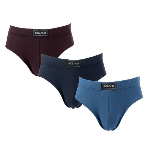 CALZONCILLO LLANO ALGODÓN AZUL PIEDRA, VINO JASPE, AZUL ECLIPSE PACK X3
