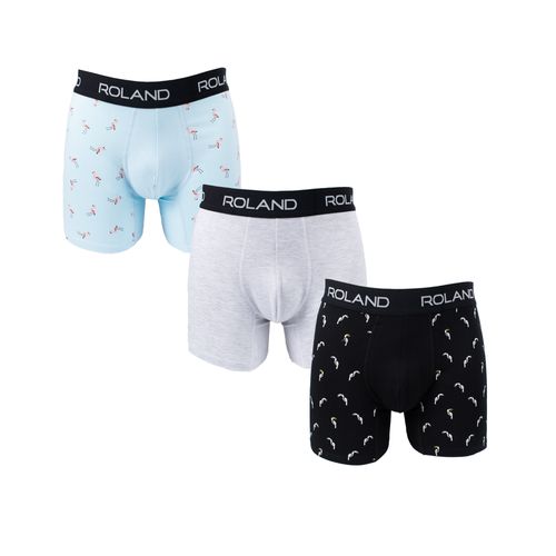 BOXER MODA ALGODÓN ELASTICO VISTO CELESTE, GRIS JASPE, NEGRO PACK X3