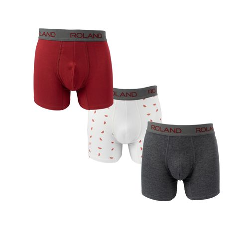 BOXER MODA ALGODÓN ELASTICO VISTO GRIS BAJO, VINO OCRE, GRIS JASPE OSC PACK X3