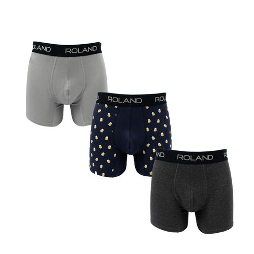 BOXER MODA ALGODÓN ELASTICO VISTO AZUL MARINO, PLOMO STONE, GRIS JASPE OSC PACK X3