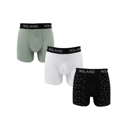 BOXER MODA ALGODÓN ELASTICO VISTO MENTA GLAUCO, BLANCO, NEGRO PACK X3