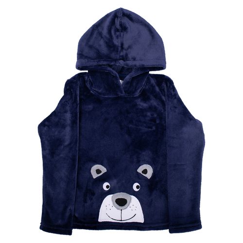 PIJAMA CONJUNTO MANGA LARGA PANTALÓN  OSO POLAR CAPUCHA AZUL