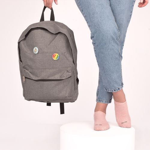 MOCHILA CIERRE GRIS
