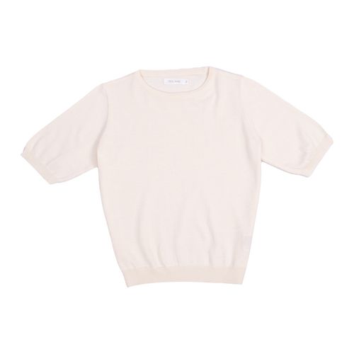 BLUSA MANGA CORTA TEJIDO BLANCO