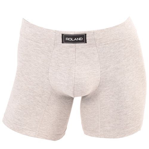 BOXER BASICO ALGODON ELASTICO RECUBIERTO PIERNA MEDIA GRIS JASPE