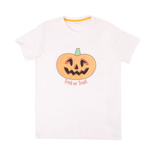 PIJAMA HALLOWEEN CALABAZA CONJUNTO MANGA CORTA PANTALÓN  CRUDO