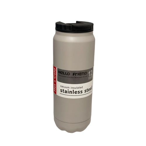 TERMO TAZA 500ML PLÁSTICO GRIS