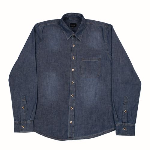 CAMISA LLANA DENIM AZUL-MEDIO