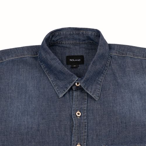 CAMISA LLANA DENIM AZUL-MEDIO