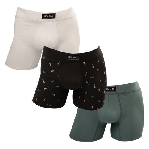 SET DE BOXER  ELASTICO RECUBIERTO PIERNA MEDIA NEGRO
