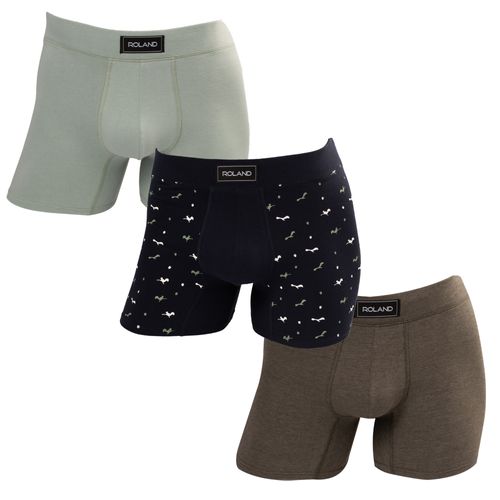 SET DE BOXER  ELASTICO RECUBIERTO PIERNA MEDIA AZUL