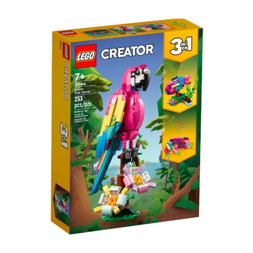 JUGUETE LEGO LORO ROSA EXÓTICO