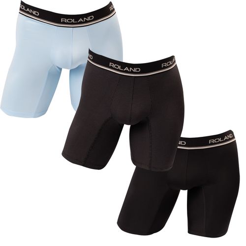 BOXER MICROFIBRA ELASTICO VISTO PIERNA LARGA NEGRO,BLANCO