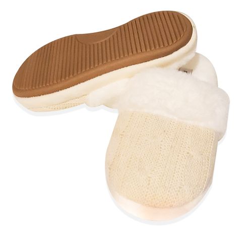 PANTUFLA LLANA ESTRELLA FELPA AZUL-OSCURO