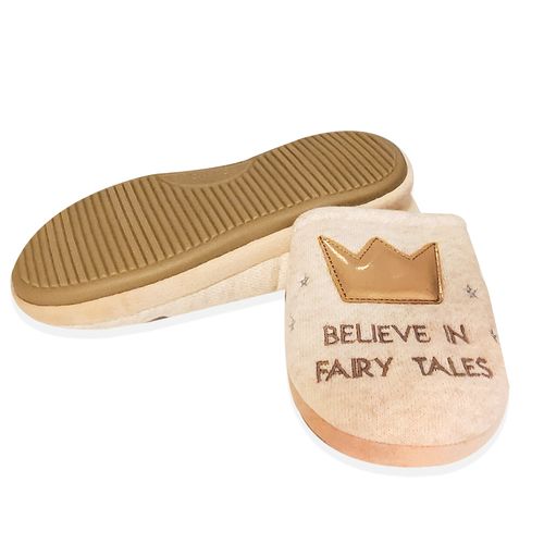 PANTUFLA BELIEVE BEIGE