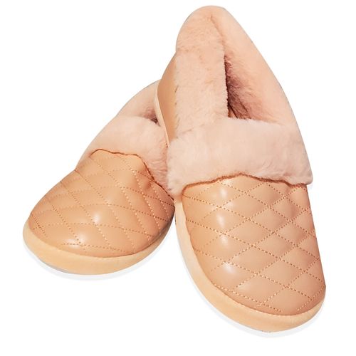 PANTUFLA ROMBOS FELPA PALO ROSA