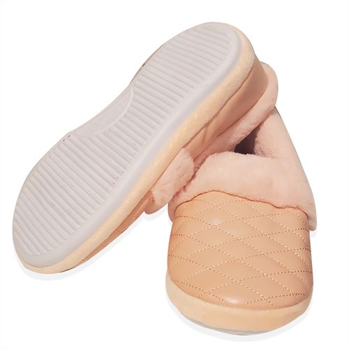 PANTUFLA ROMBOS FELPA PALO ROSA