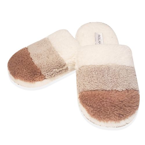 PANTUFLA FRANJAS CAFES-BLANCO